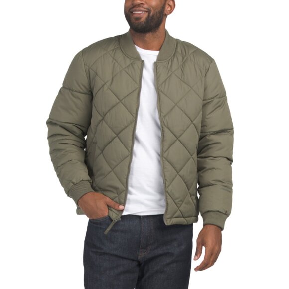 LANDS END Olive Diamond Quilted Jacket - Picture 1 of 2